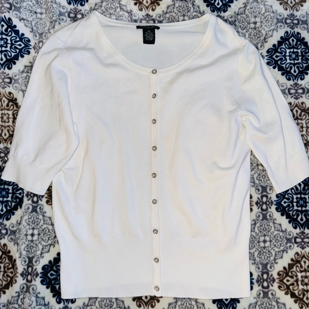 HP 🎉 Audrey & Grace White Petite M Cardigan